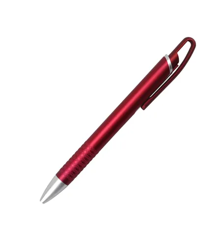 SML12754PE Metallic Red Curved-Clip Ball Pen