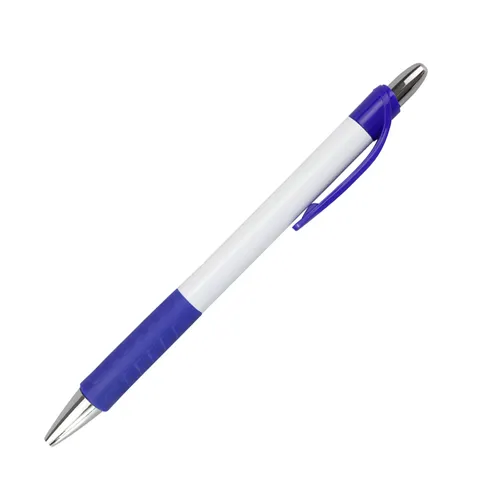 SML12763L White Ball Pen with Rubber Grip