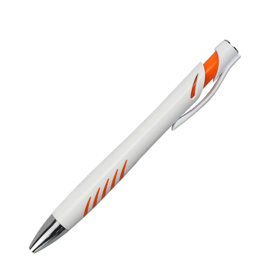 SML12768LE White Ball Pen with Slanted Stripes, photo 1 of 7
