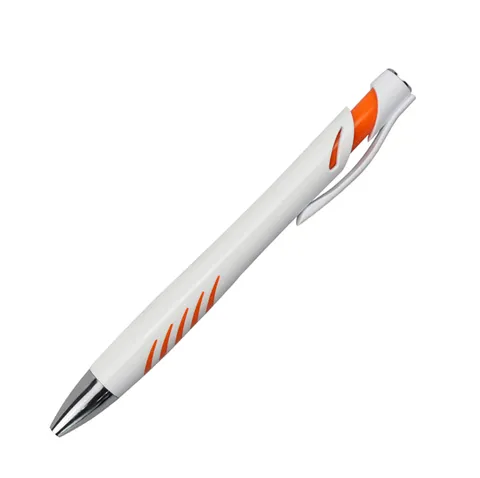 SML12768LE White Ball Pen with Slanted Stripes