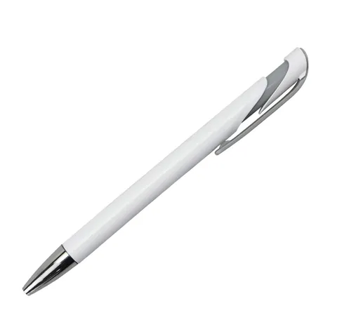 SML12769LE White Wave-Clip Ball Pen