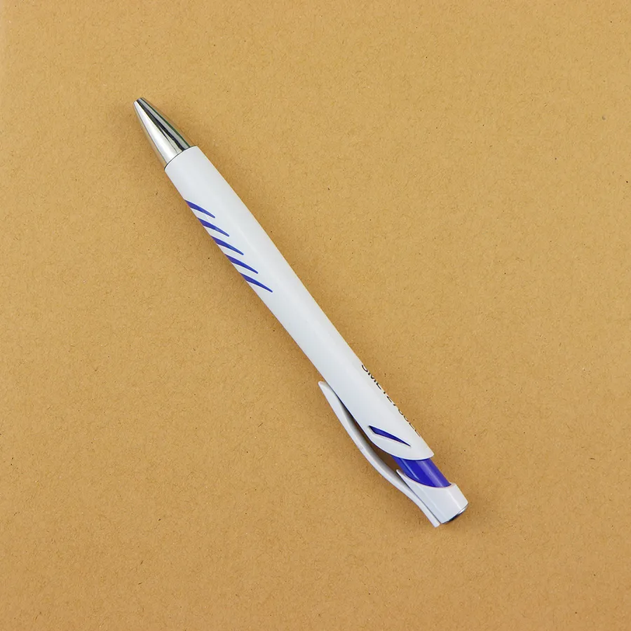 SML12768LE White Ball Pen with Slanted Stripes, photo 2 of 7