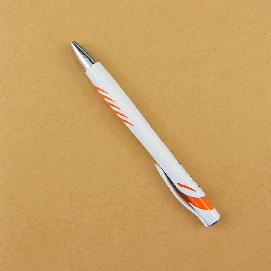 SML12768LE White Ball Pen with Slanted Stripes, photo 3 of 7