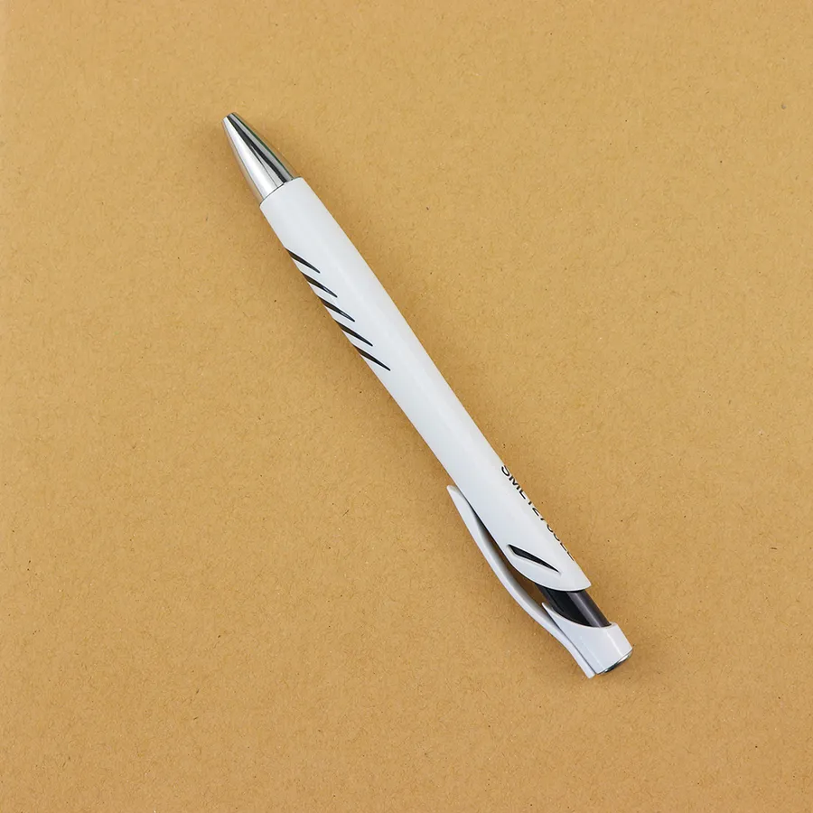 SML12768LE White Ball Pen with Slanted Stripes, photo 4 of 7
