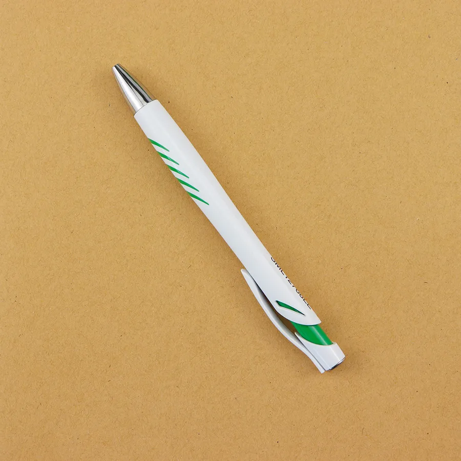 SML12768LE White Ball Pen with Slanted Stripes, photo 5 of 7