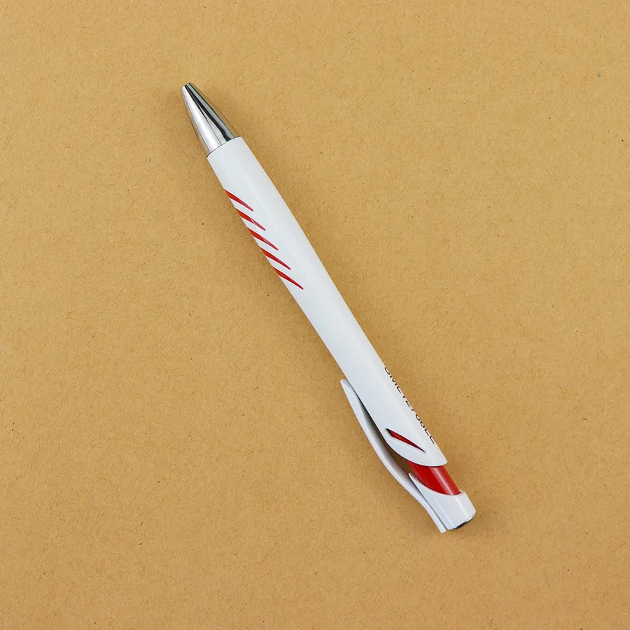 SML12768LE White Ball Pen with Slanted Stripes, photo 6 of 7