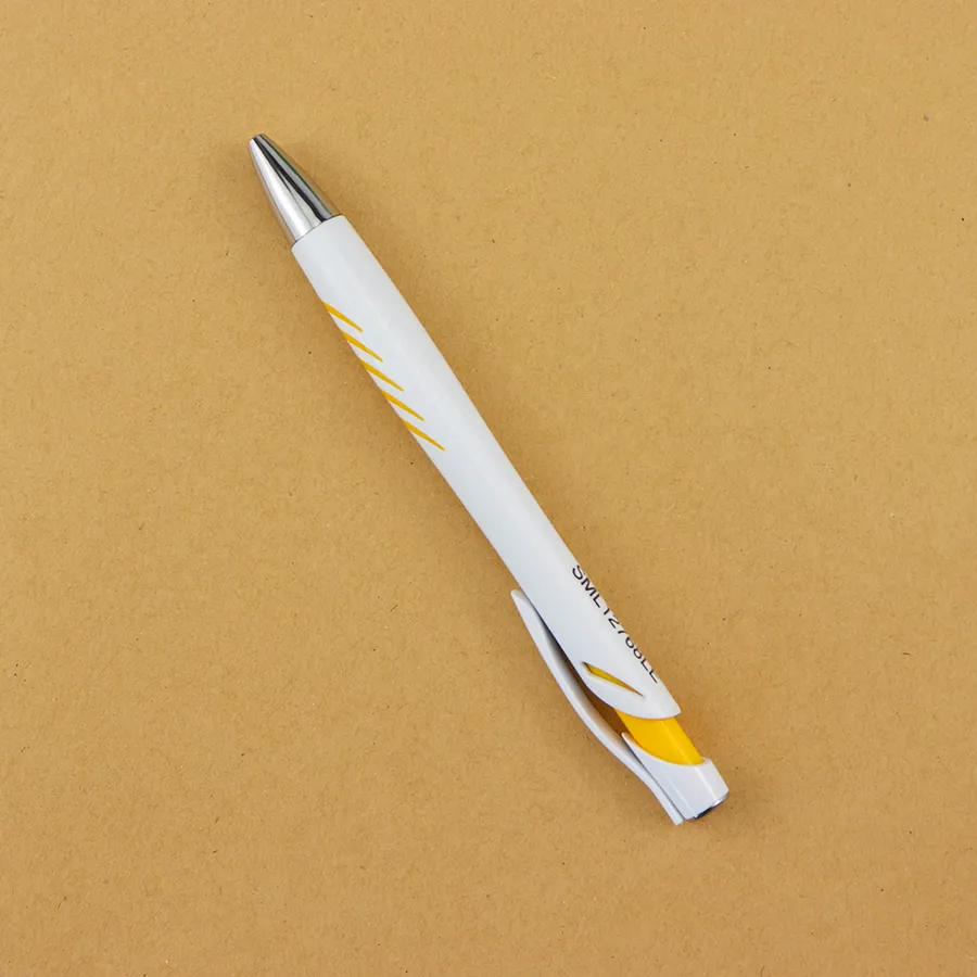 SML12768LE White Ball Pen with Slanted Stripes, photo 7 of 7