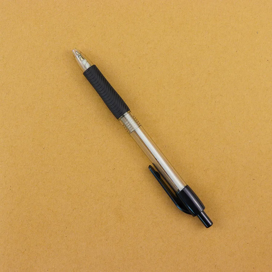 SML12747T Clear Barrel Ball Pen with Grip, photo 3 of 6