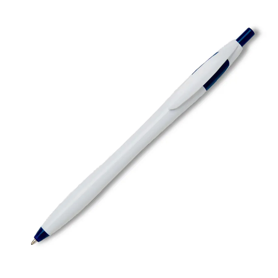 SML10797L White Ball Pen with Colour Clip, photo 1 of 2