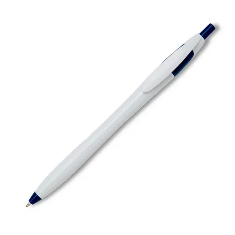 SML10797L White Ball Pen with Colour Clip