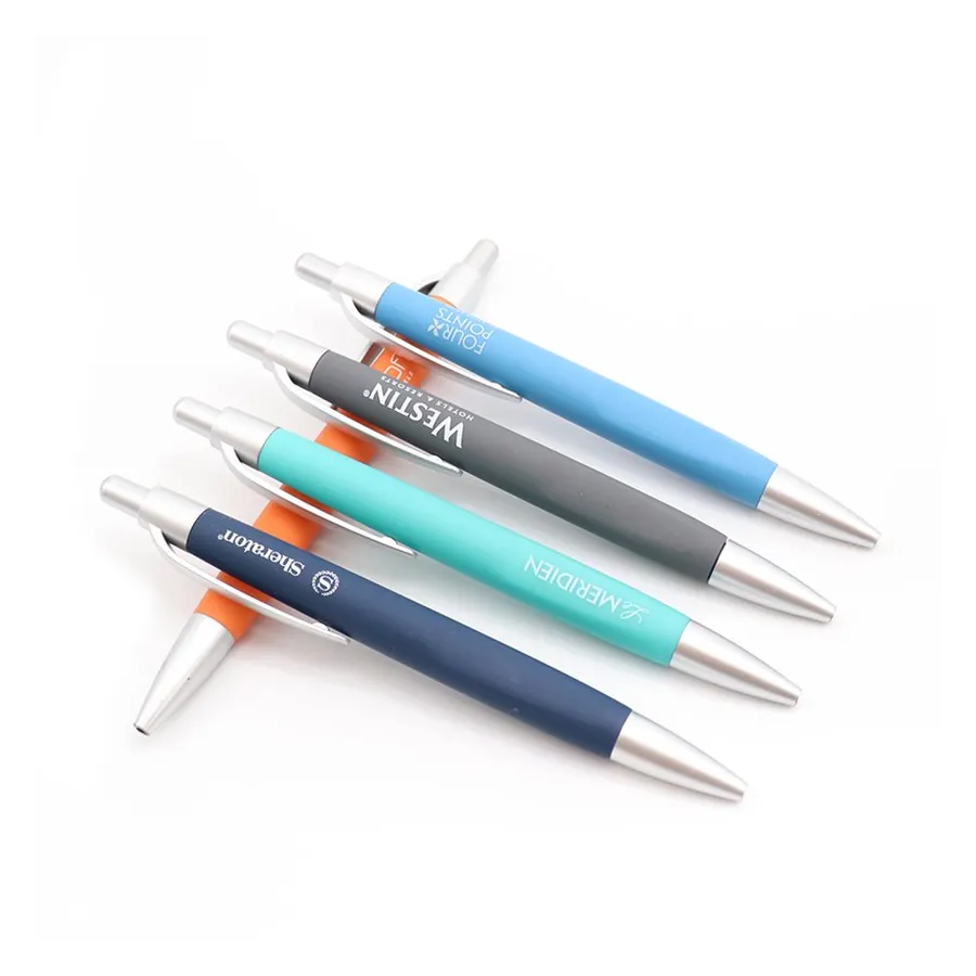 SML12047RS Soft-Touch Hotel Ball Pen with Chrome Tip, photo 1 of 4