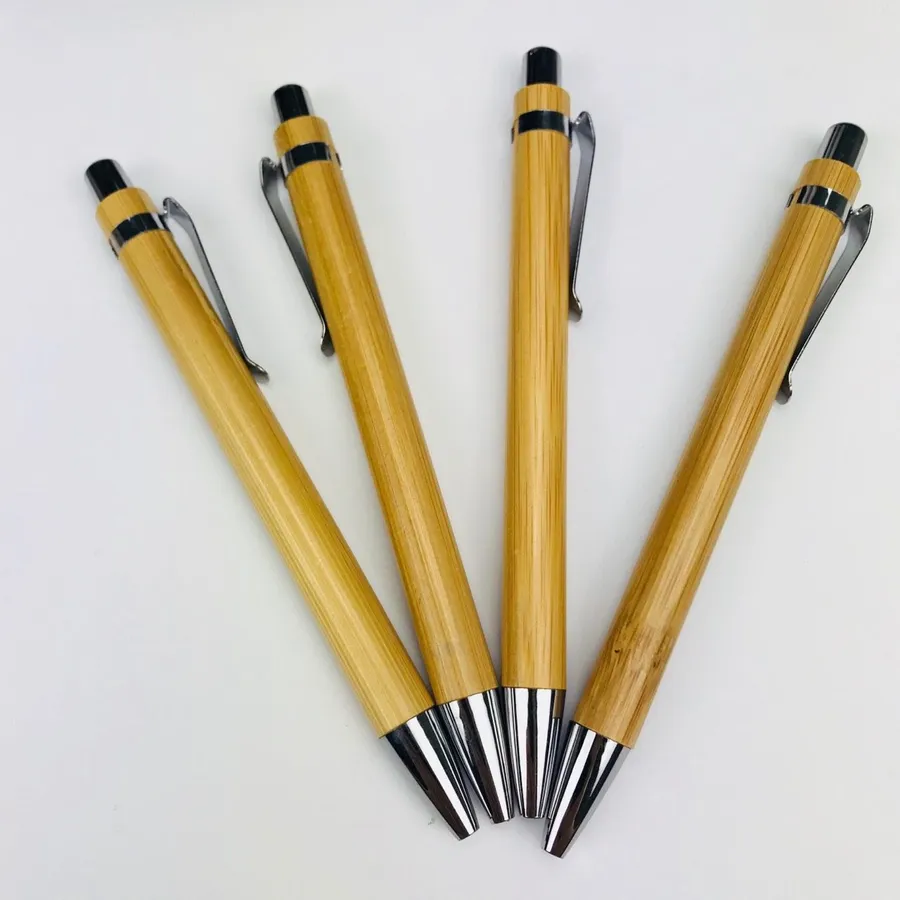 SML12162BE Bamboo Retractable Ball Pen, photo 1 of 6