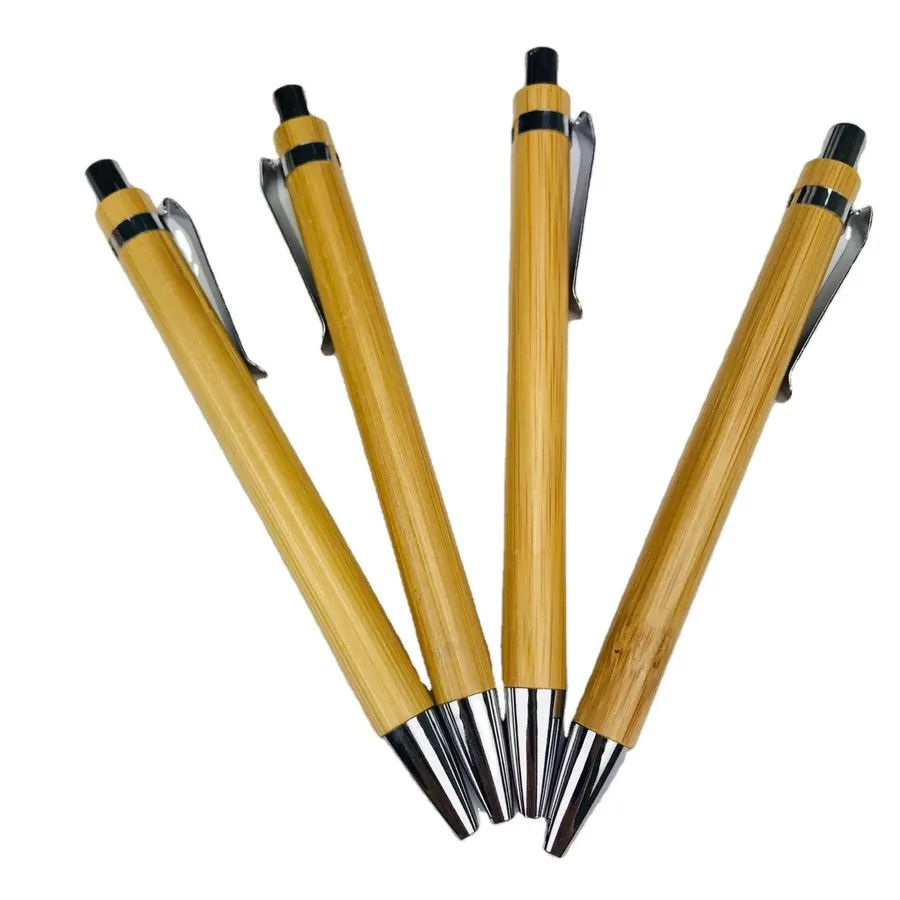 SML12162BE Bamboo Retractable Ball Pen, photo 2 of 6