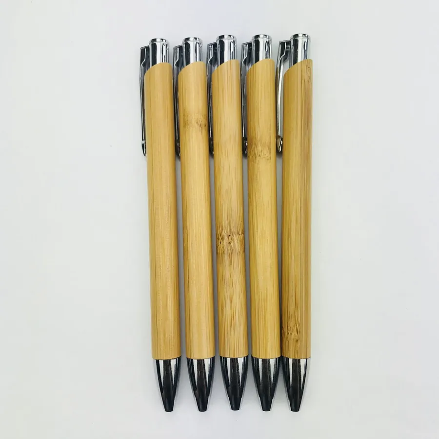 SML12886BE Bamboo Ball Pen with Chrome Clip and Tip, photo 1 of 6