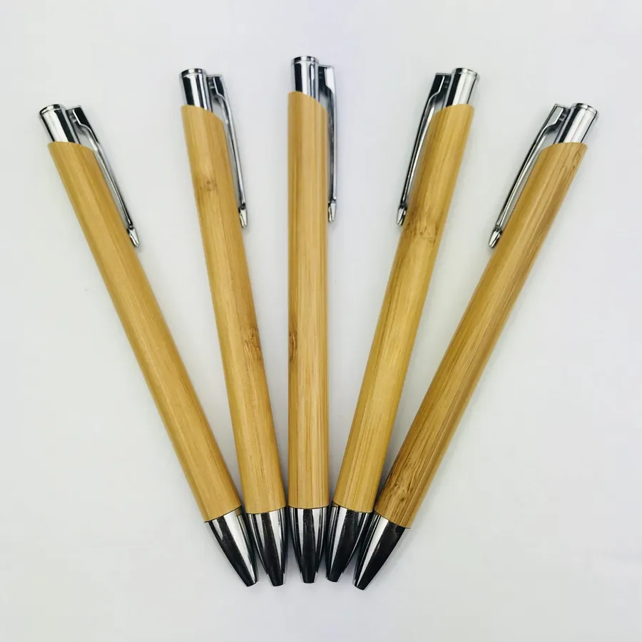 SML12886BE Bamboo Ball Pen with Chrome Clip and Tip, photo 3 of 6