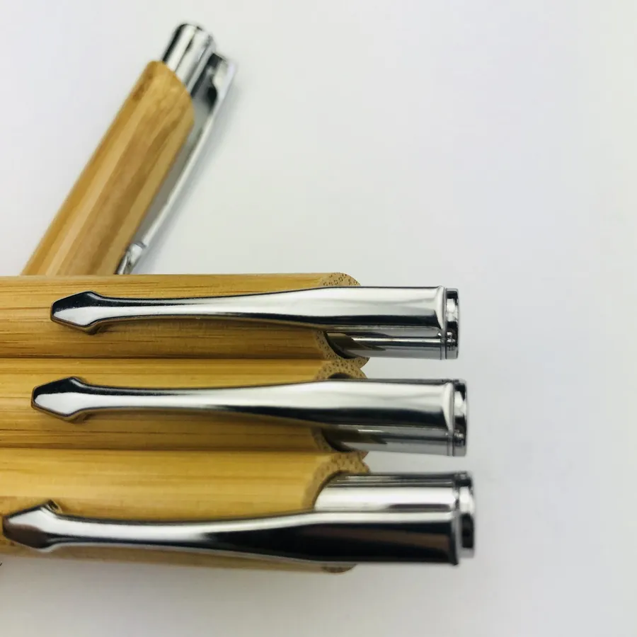 SML12886BE Bamboo Ball Pen with Chrome Clip and Tip, photo 4 of 6