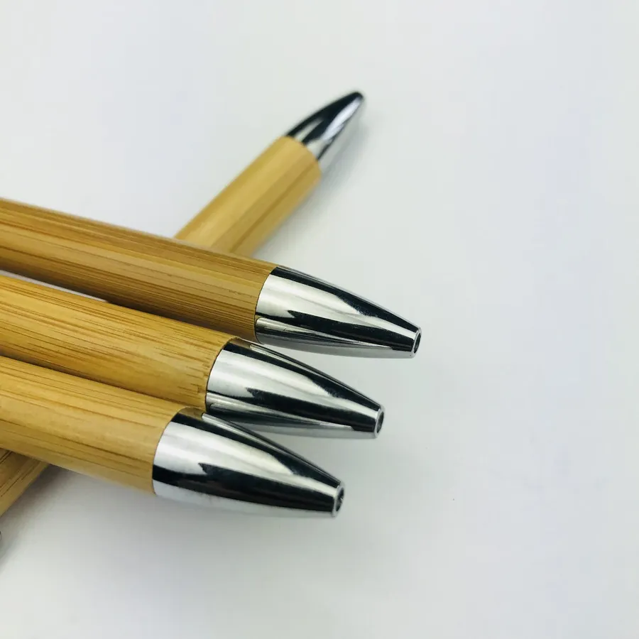SML12886BE Bamboo Ball Pen with Chrome Clip and Tip, photo 5 of 6