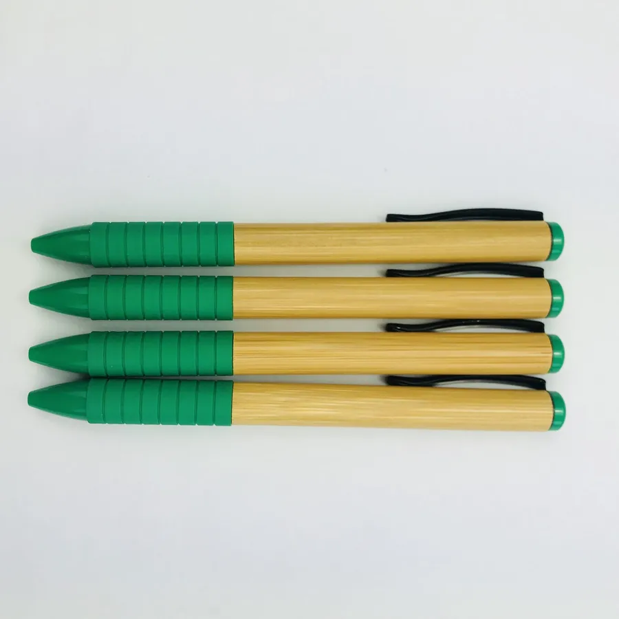SML66455B Bamboo Ball Pen with Green Grip, photo 1 of 6