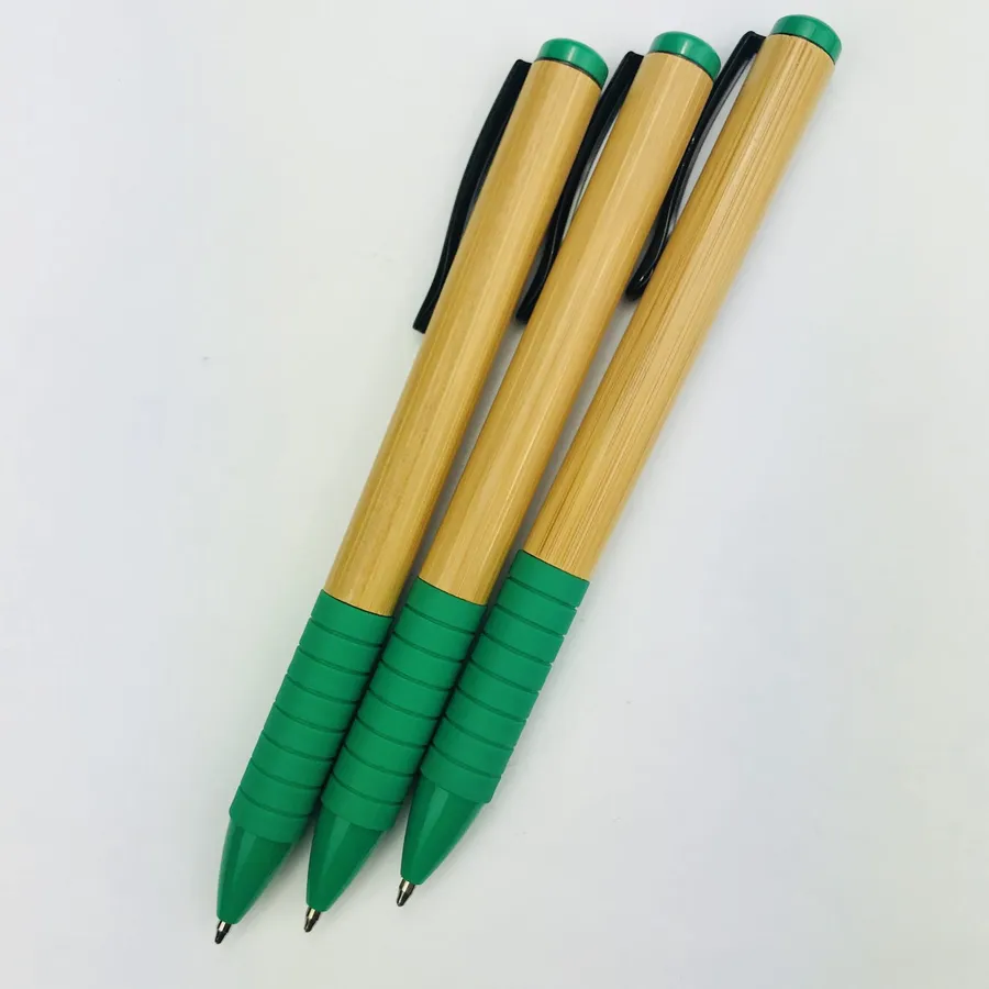 SML66455B Bamboo Ball Pen with Green Grip, photo 2 of 6