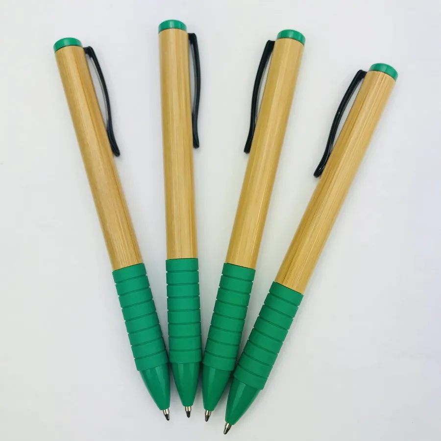 SML66455B Bamboo Ball Pen with Green Grip, photo 3 of 6